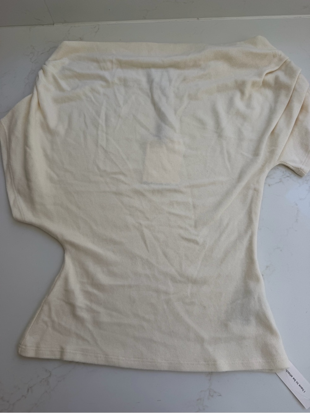 Reformation Ivory Ribbed Short-Sleeve Top - Picture 4 of 4